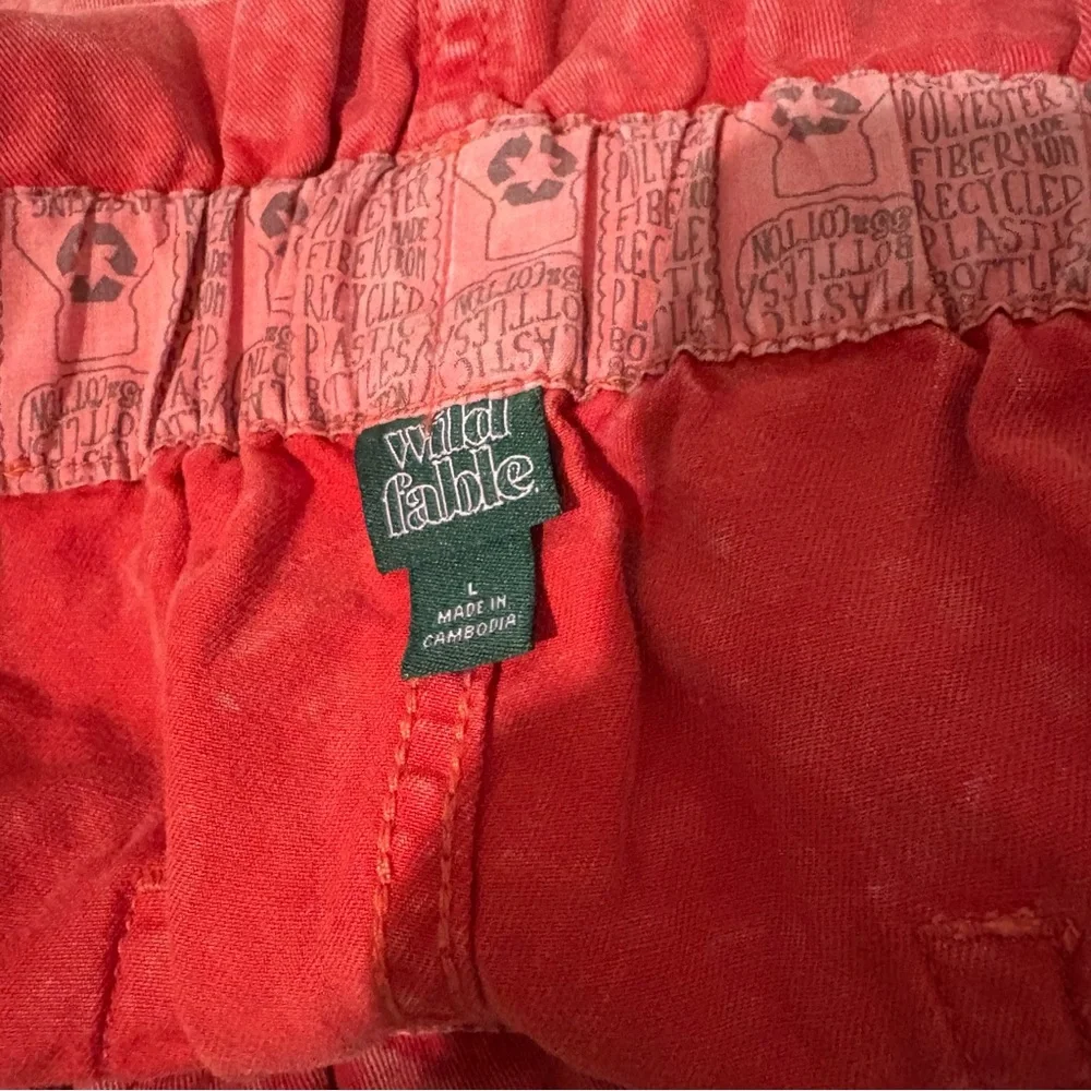 Wild Fable Acid Wash Vintage Paperbag‎ Shorts Red Size Large